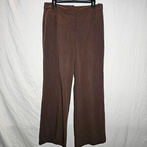 vintage y2k brown mid rise wide leg office siren trousers